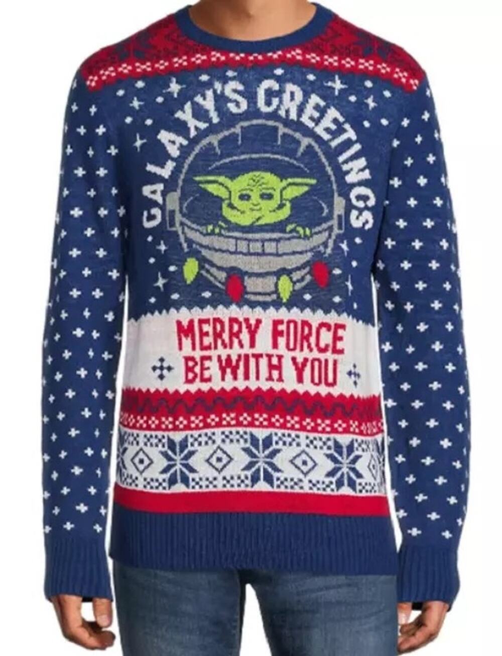 Star Wars Yoda Galaxy’s Greetings Merry Force Be With You Ugly Christmas Sweater